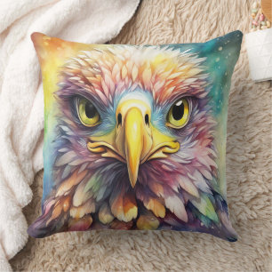 Rainbow Birds Eagle 1 Throw Pillow