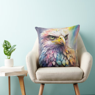 Rainbow Birds Eagle 2 Throw Pillow