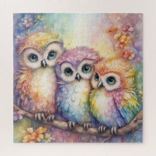 Rainbow Birds Owls 1 Jigsaw Puzzle