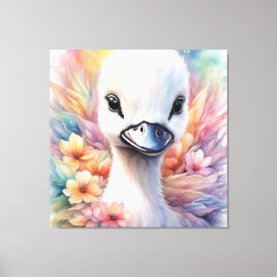 Rainbow Birds Swan 2 Canvas Print