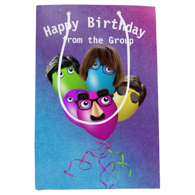 Rainbow Birthday Balloons From Group  Medium Gift Bag (Front)