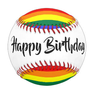 #rainbow Birthday baseball by dalDesignNZ