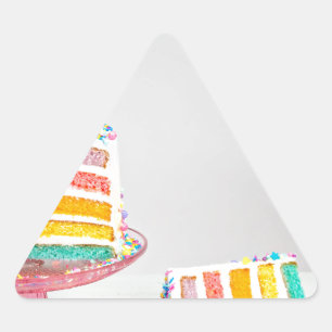 rainbow Birthday Cake Triangle Sticker