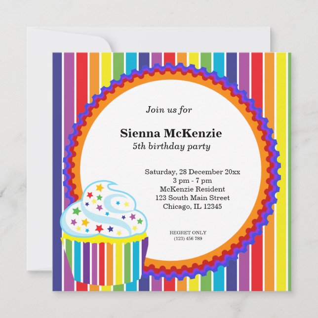 Rainbow Birthday Invitation (Front)