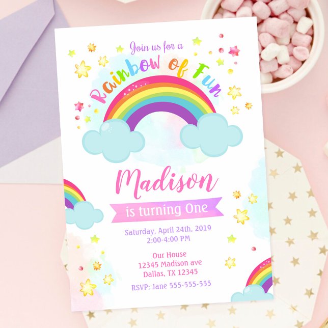 Rainbow Birthday Invitation, Rainbow of Fun Invitation (Creator Uploaded)