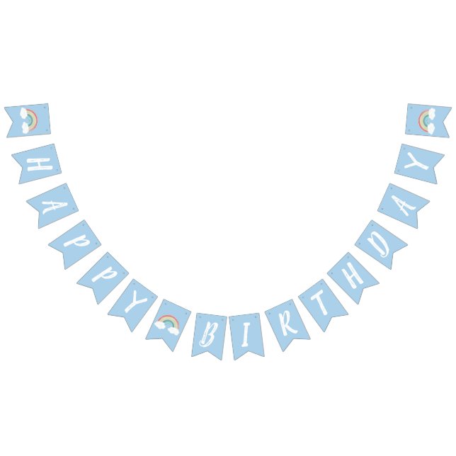 Rainbow Birthday Party Bunting Flags (All)