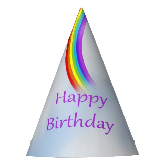 Rainbow Birthday Party Hat (Front)