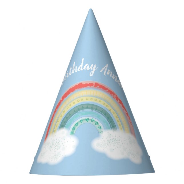 Rainbow Birthday Party Hat (Front)