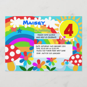 Rainbow birthday party invitation