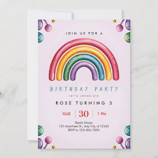 Rainbow Birthday Party Invitation – Colorful Kids