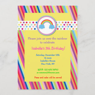 Rainbow Birthday Party Invitations