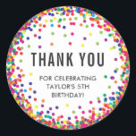 Rainbow Birthday Party Thank You Stickers<br><div class="desc">Rainbow Birthday Party Thank You Stickers with personalized text and colourful confetti around the edge</div>