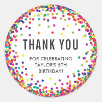 Rainbow Birthday Party Thank You Stickers