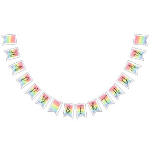RAINBOW BIRTHDAY, RAINBOW PARTY BUNTING FLAGS