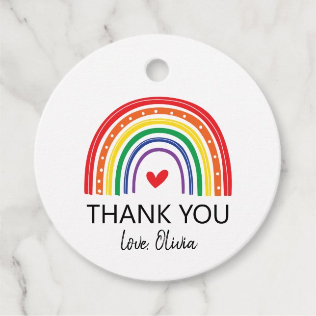 Rainbow Birthday Thank You Favour Tags (Front)