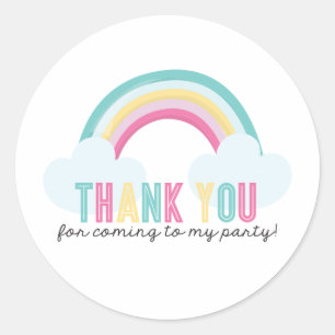 Rainbow birthday thank you sticker