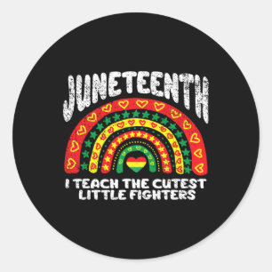 Rainbow Black History Teaching Melanin Teacher  Classic Round Sticker