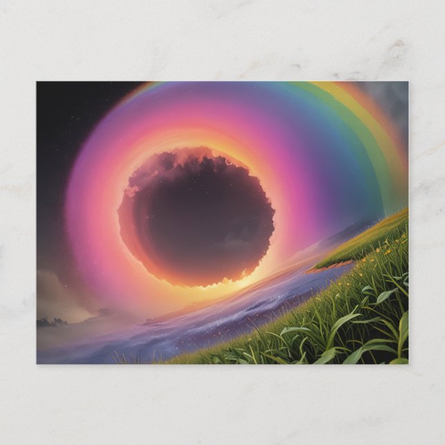 rainbow black hole postcard (Front)