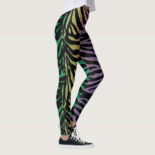 Zebra-print dance leggings