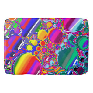 Rainbow Blast Abstract Art Bath Mat