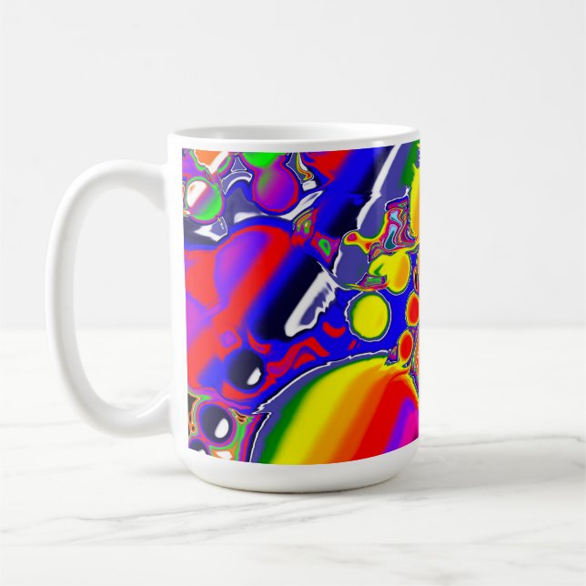 Rainbow Blast Abstract Art   Coffee Mug (Left)