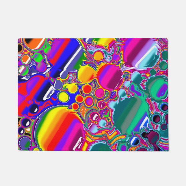 Rainbow Blast Abstract Art   Doormat (Front)
