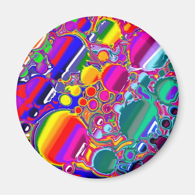 Rainbow Blast Abstract Art   Magnet (Front)