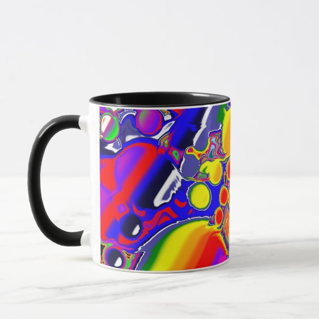 Rainbow Blast Abstract Art   Mug (Left)
