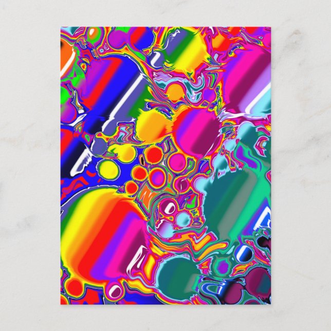 Rainbow Blast Abstract Art   Postcard (Front)