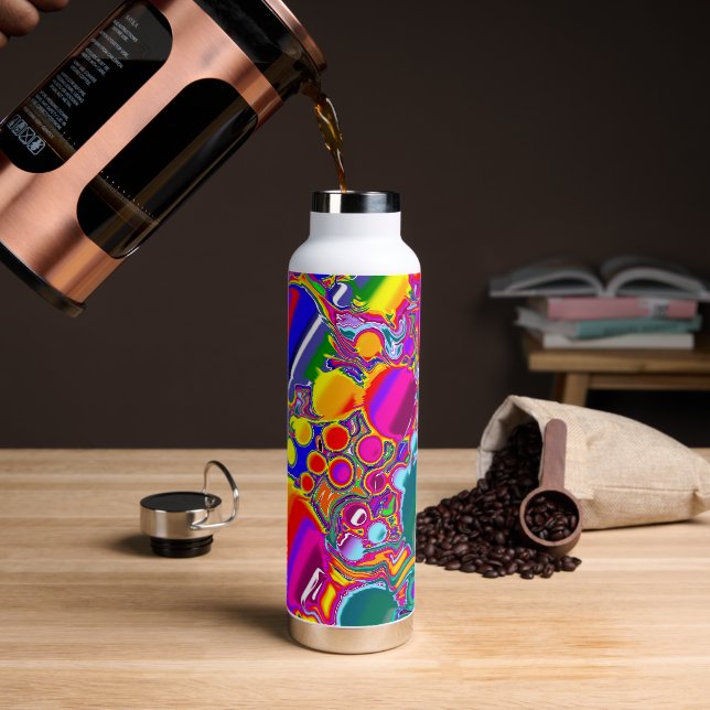 Rainbow Blast Abstract Art   Water Bottle (Coffee)