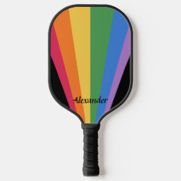 Rainbow Blast-Off Personalized Pickleball Paddle