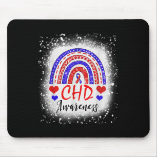 Rainbow Bleached Chd Congenital Heart Defect Aware Mouse Pad