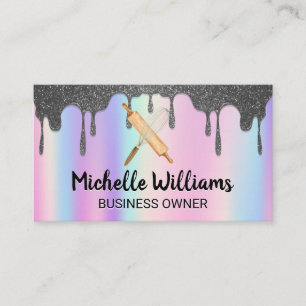 Rainbow Blend Icing Drip Baking Tools Business Card