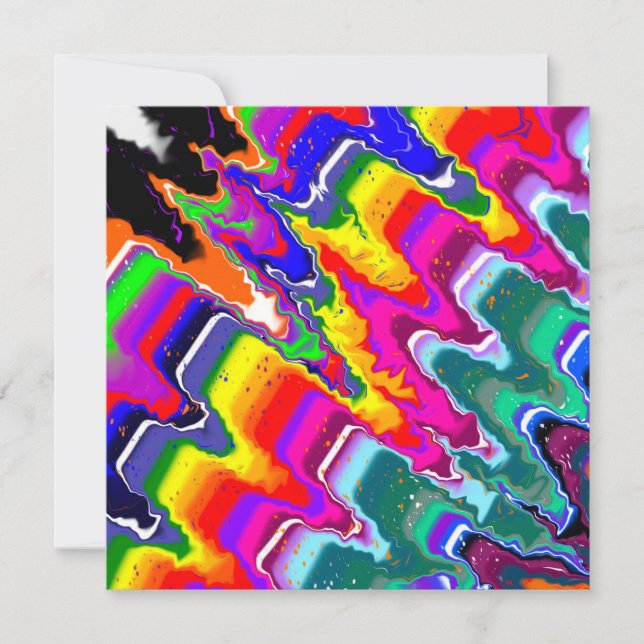 Rainbow Blip Abstract Digital Art   (Front)