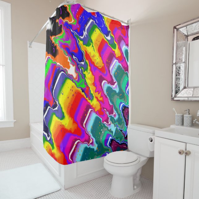 Rainbow Blip Colour Burst Fluid Art (In Situ)