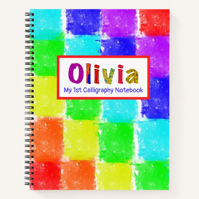 Rainbow Blocks Child Name 1st Calligraphy Notebook (Front)