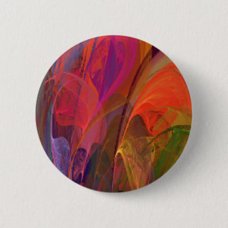 Rainbow Blossom Fractal 2 Inch Round Button