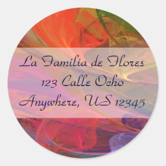 Rainbow Blossom Fractal Classic Round Sticker