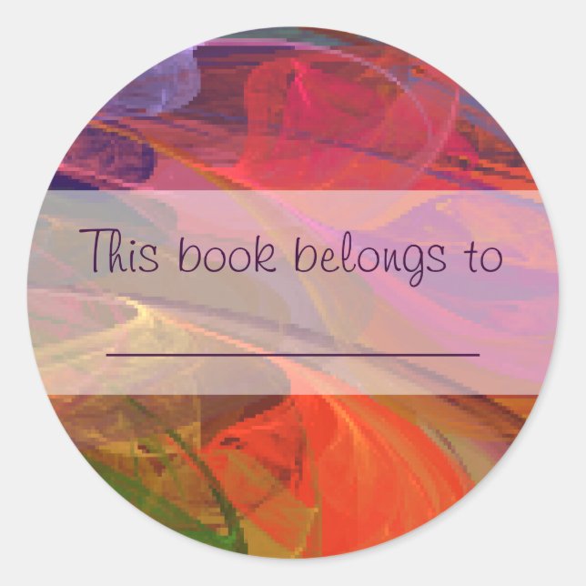 Rainbow Blossom Fractal Classic Round Sticker (Front)