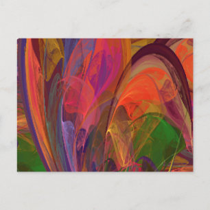 Rainbow Blossom Fractal Postcard