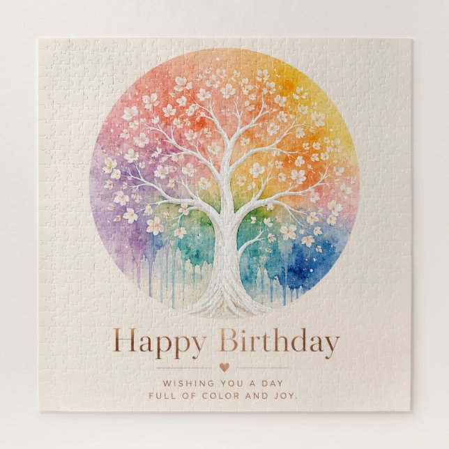 Rainbow Blossom Tree Birthday Joy Jigsaw Puzzle (Vertical)
