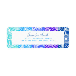 Rainbow Blue Stripes Floral Anniversaire Adresse