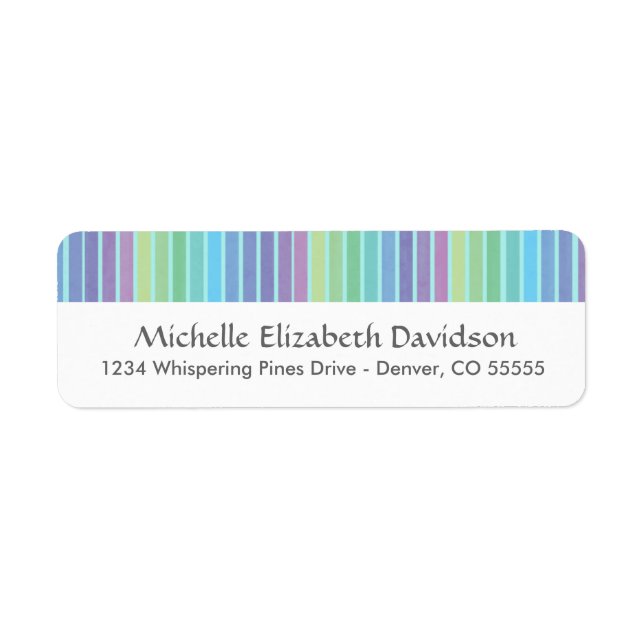 Rainbow Blues Personalized Return Address Labels (Front)