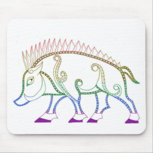Rainbow Boar Mouse Pad