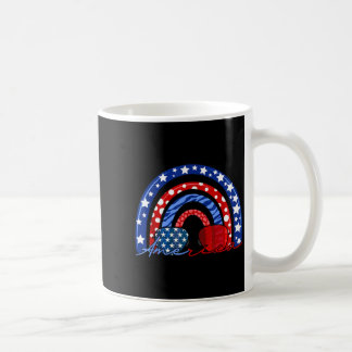 Rainbow Boho American Flag 4th Of July USA Coffee Mug