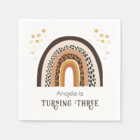 Rainbow Boho Animal Print 3rd Birthday 