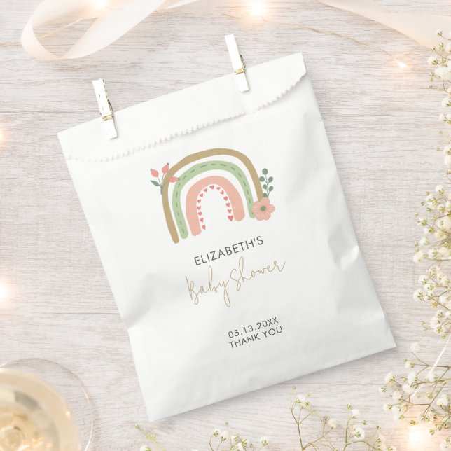 Rainbow Boho Baby Shower Earth Cute Favour Bag (Clipped)
