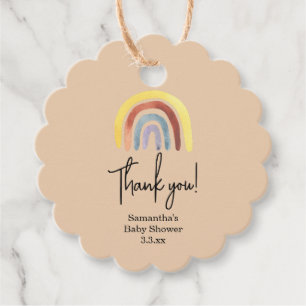 Rainbow boho baby shower favour tags