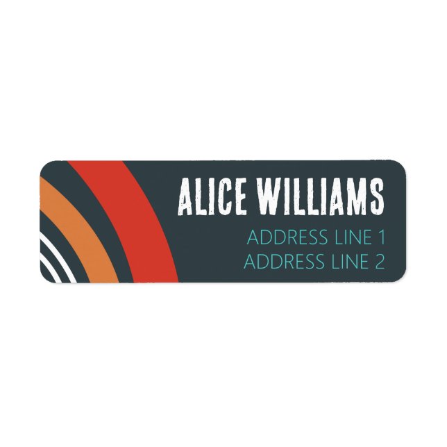 Rainbow boho blue red white line art (Front)