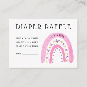 Rainbow Boho Diaper Raffle Ticket Enclosure Card